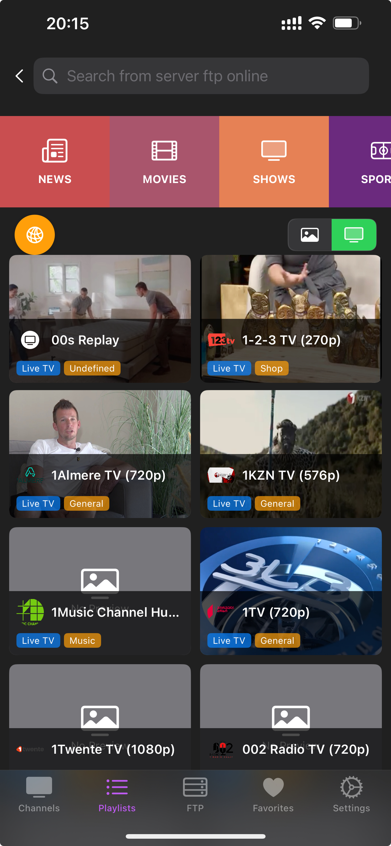 Mobdro Plus IPTV Player on iPhone